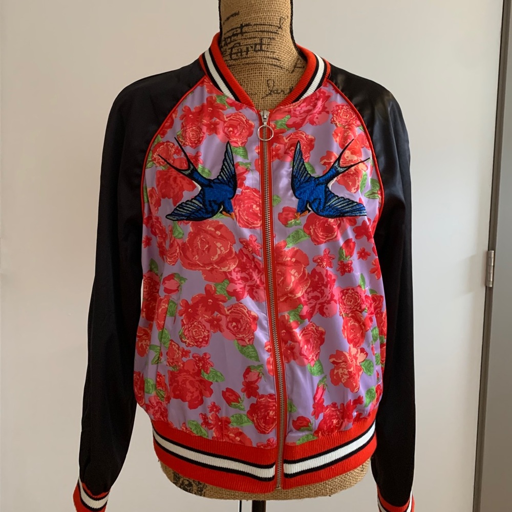 UO silk kimono inspired bomber jacket size M